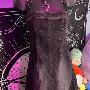 Strapless denim jeans dress